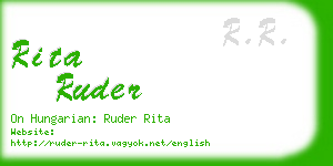 rita ruder business card